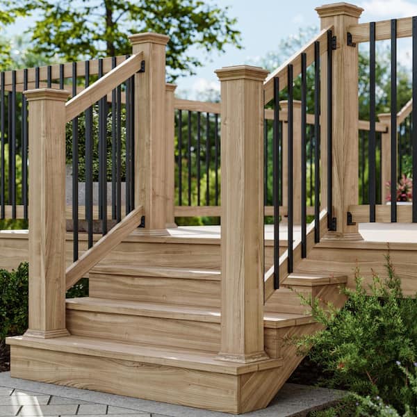 40 in. x .99 in. Black Aluminum Rectangular Traditional Baluster (10-Pack)