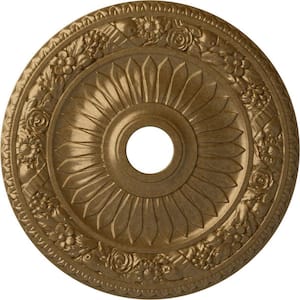 1-1/8 in. x 23-5/8 in. x 23-5/8 in. Polyurethane Bellona Ceiling Medallion, Pale Gold