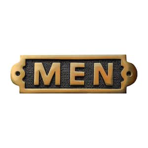Men Sign Polished Brass Plaque