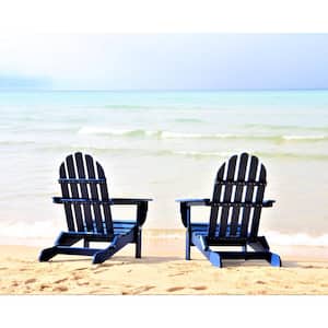 Icon Navy Recycled Plastic Folding Adirondack Chair (2-Pack)