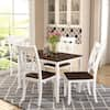 Harper & Bright Designs 5-Piece Rectangle White Wood Top Dining Table Set Seats 4 with Solid Wood Legs, 4 Chairs DT198AAK