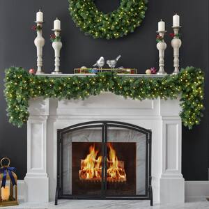9 ft. Waldorf Fir Pre-Lit LED Garland Powered by Hubspace