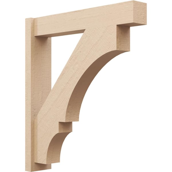 Ekena Millwork 6 in. x 34 in. x 30 in. Balboa Block Rough Cedar Woodgrain Timberthane Polyurethane Outlooker, Primed Tan
