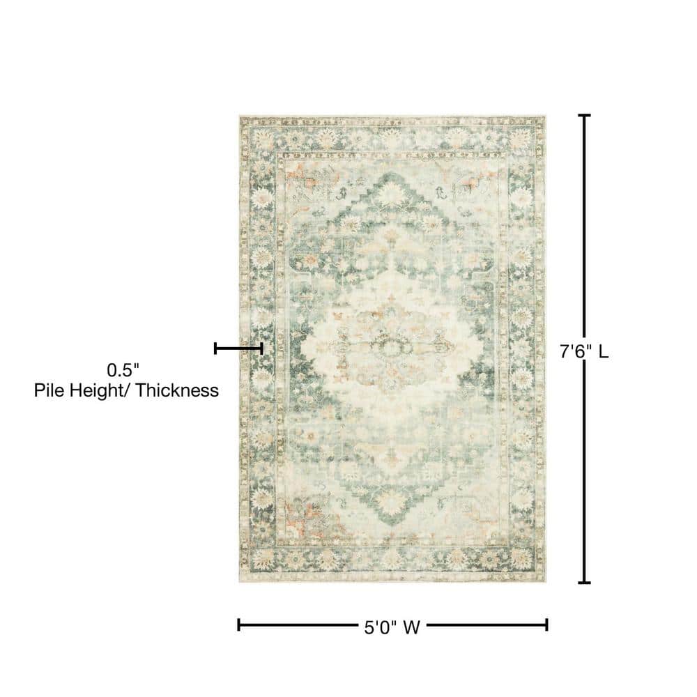 Ivory Elegance 60"x90" Synthetic Traditional Area Rug