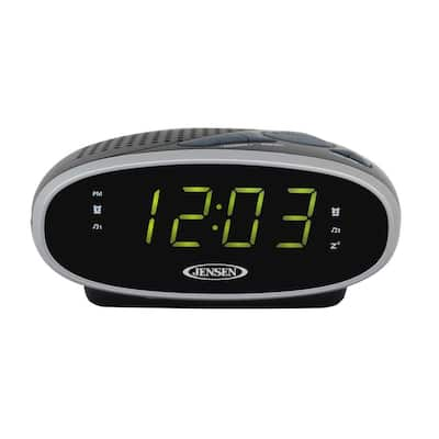 JENSEN Black AM/FM Alarm Clock Radio with Wireless Under Pillow