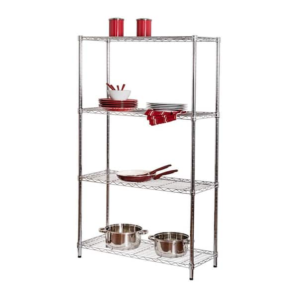 Honey-Can-Do Black 4-Tier Steel Garage Storage Shelving Unit