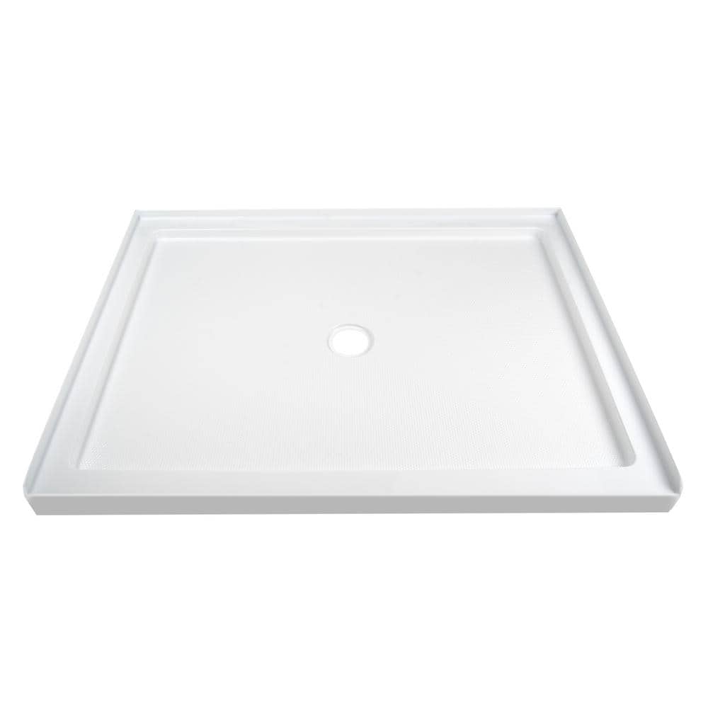 White Acrylic 48" Shower Base with Non-Slip Design