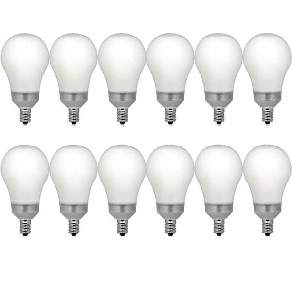 Feit Electric 40-Watt Equivalent A15 Candelabra Dimmable CEC 90+ CRI White Glass Ceiling Fan LED Light Bulb, Daylight (12-Pack)