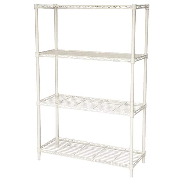 Ivory 4-Tier Metal Wire Shelving Unit (36 in. W x 54 in. H x 14 in. D)