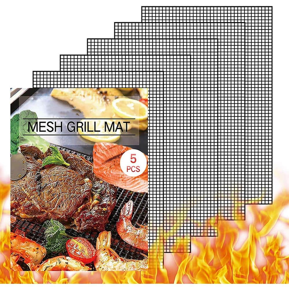 Barbecue Mesh Mats- Set of 5 Non-Stick Mesh, Reusable, Easy Clean 15.75 in.