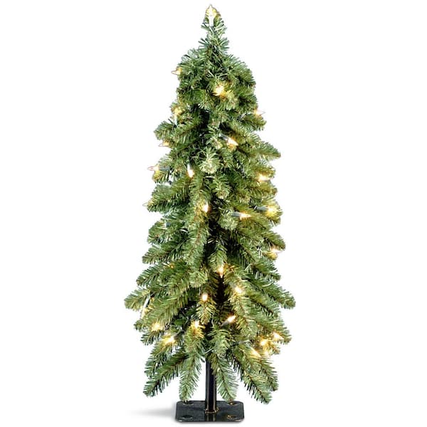 National Tree Company 4 ft. Artificial Christmas Downswept Forestree with Clear Lights