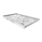 36 in. x 60 in. Single Threshold Shower Base with Center Drain in Calacatta White