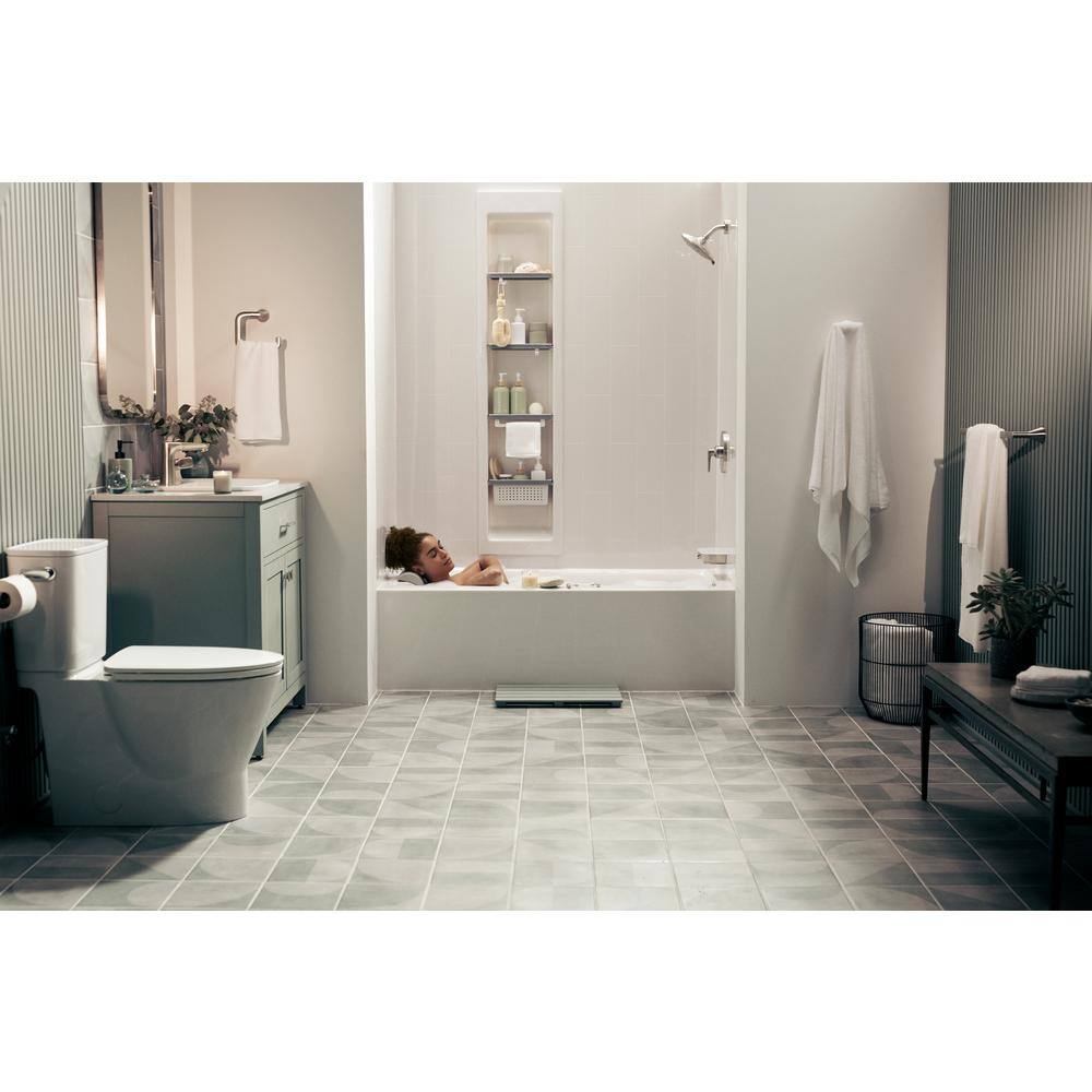 White Wall Mounted Shower Basket with Shelves