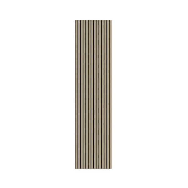 95.27 in. x 23.6 in. Half-Circle Acoustic Wood Veneer Vinyl Wall Siding in Light Grey Chestnut Color (Set of 1 Piece)