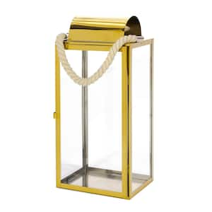 8.5 in. x 18.7 in. Gold Stainless Steel Outdoor Patio Lantern