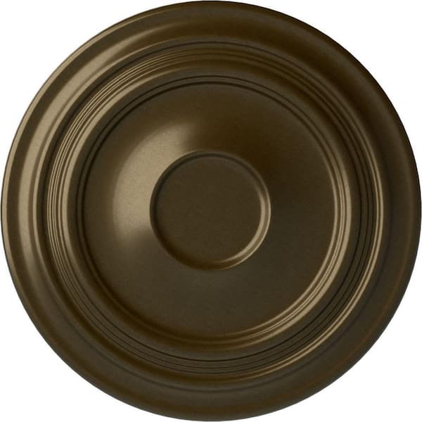 Ekena Millwork 24-3/8" x 1-1/2" Traditional Urethane Ceiling Medallion (Fits Canopies upto 5-1/2"), Brass