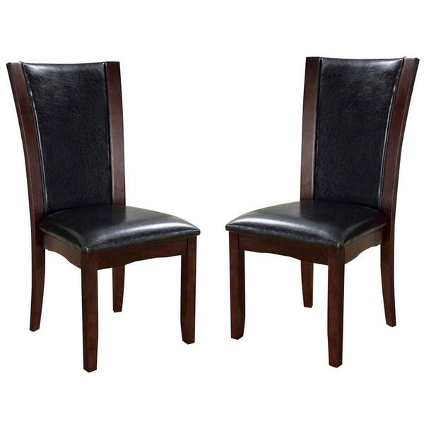 Benjara Manhattan I Contemporary Manhattan Dark Cherry Side Chair (Set ...