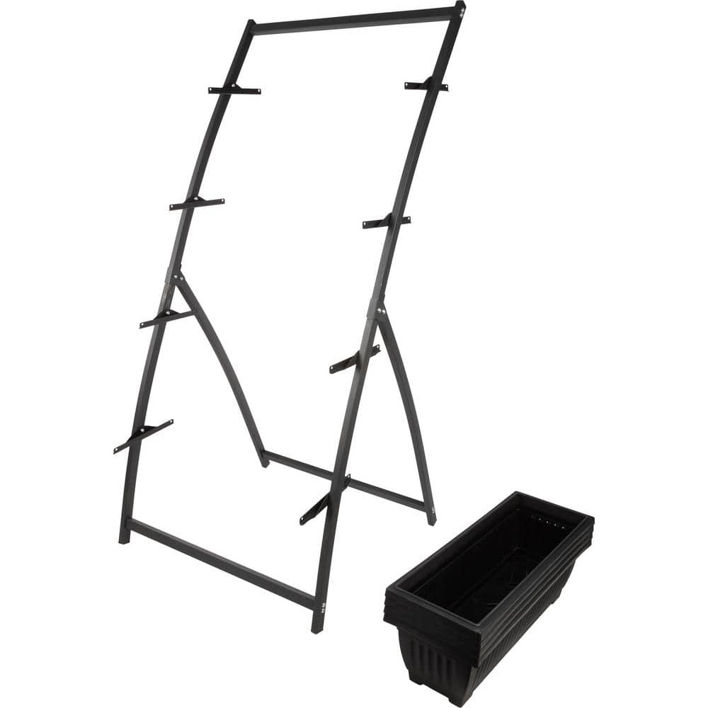 Black 4-Tier Vertical Outdoor Garden Planter