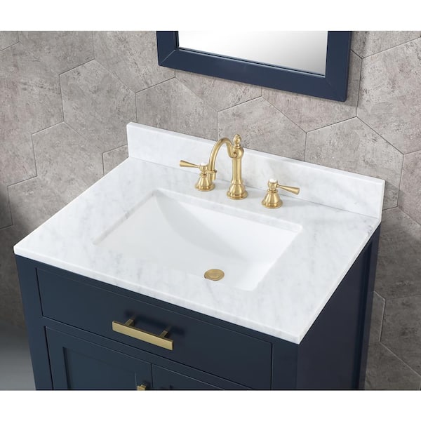 Diamond NOW Cassidy 30-in Deep Blue Single Sink Bathroom Vanity with White  Cultured Marble Top in the Bathroom Vanities with Tops department at