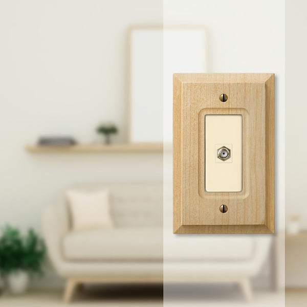 Cabin 1 Gang Coax Wood Wall Plate - Unfinished