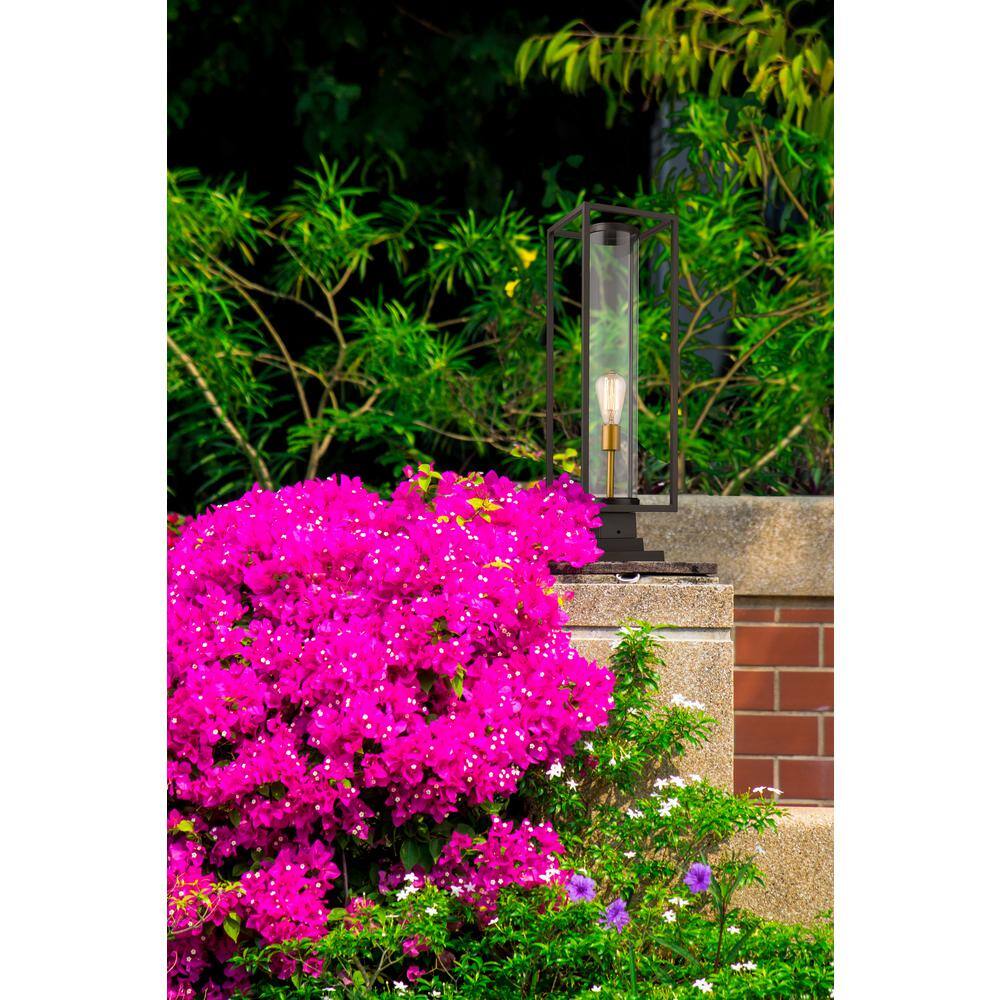Deep Bronze and Brass Outdoor Pier Mount Light