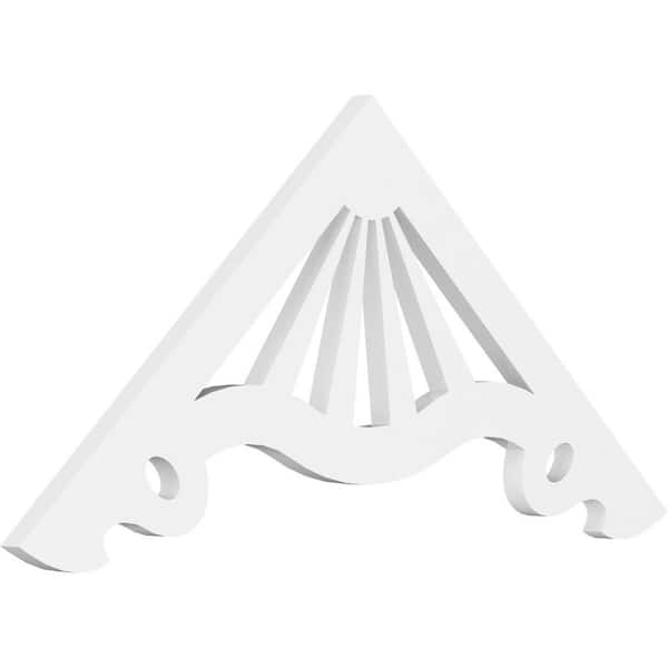 Ekena Millwork 1 in. x 36 in. x 16-1/2 in. (11/12) Pitch Marshall Gable Pediment Architectural Grade PVC Moulding