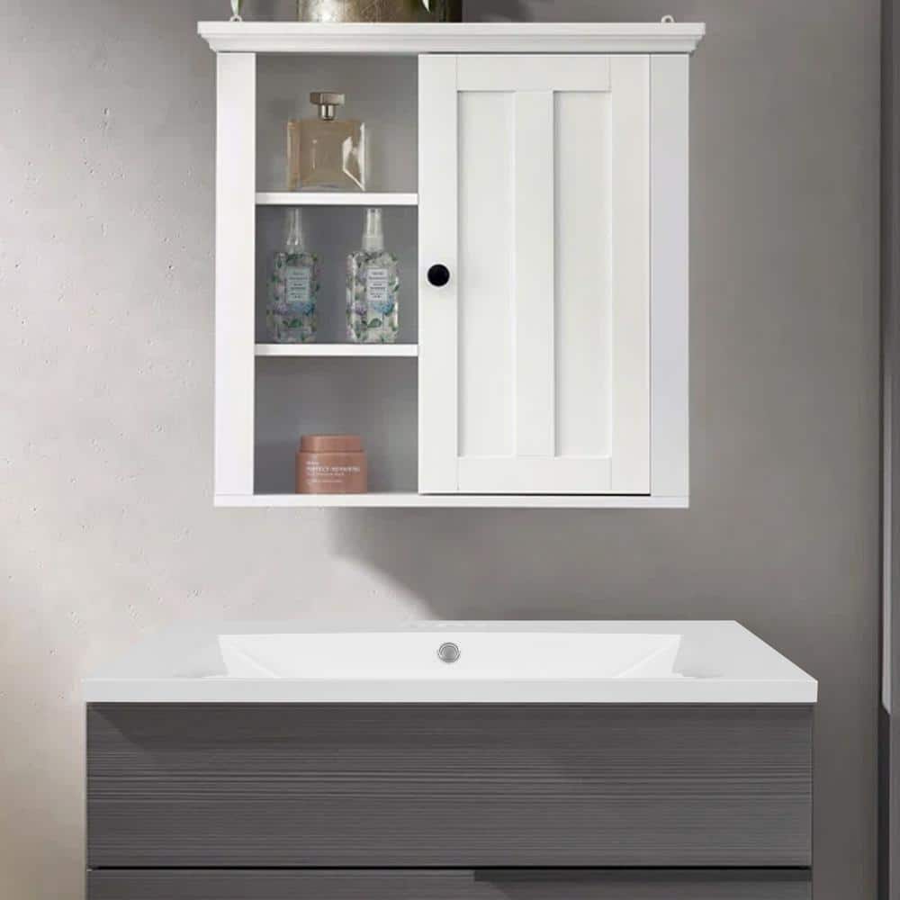 Elevate Your Contemporary Home Makeover with a Sophisticated 30-inch Elegant White Finish Resin Bathroom Vanity with Sink - Upgrade Now!