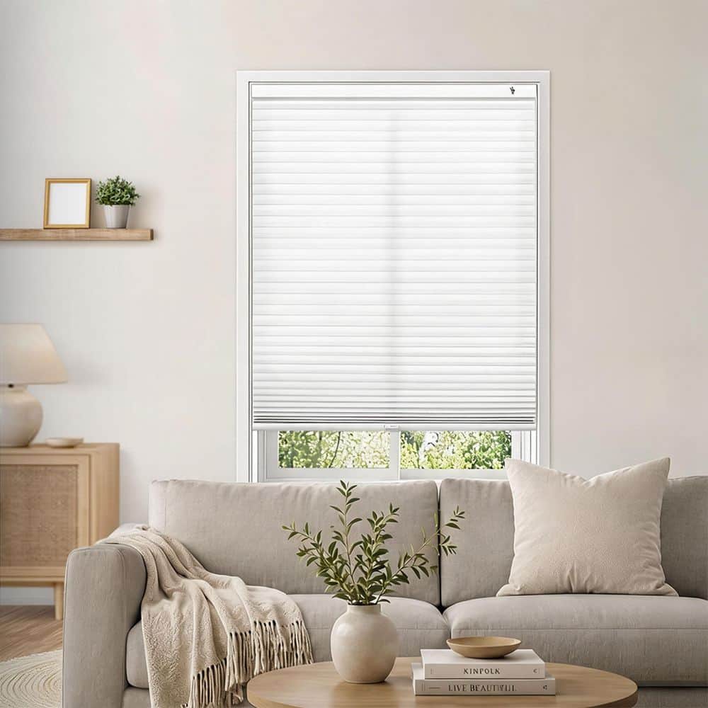 White EZ Fit Cordless Light Filtering No Drill No Tool Polyester Cellular Shade - 33 in. W x 64 in. L price history on PriceWatchPro