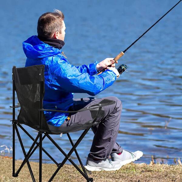 camping chair with large cup holder