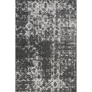 Deedra Dark Gray 4 ft. x 6 ft.  Abstract Area Rug
