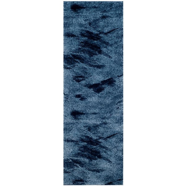 SAFAVIEH Retro Light Blue/Blue 2 ft. x 11 ft. Gradient Runner Rug