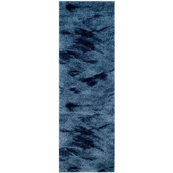 SAFAVIEH Retro Light Blue/Blue 2 ft. x 13 ft. Gradient Runner Rug