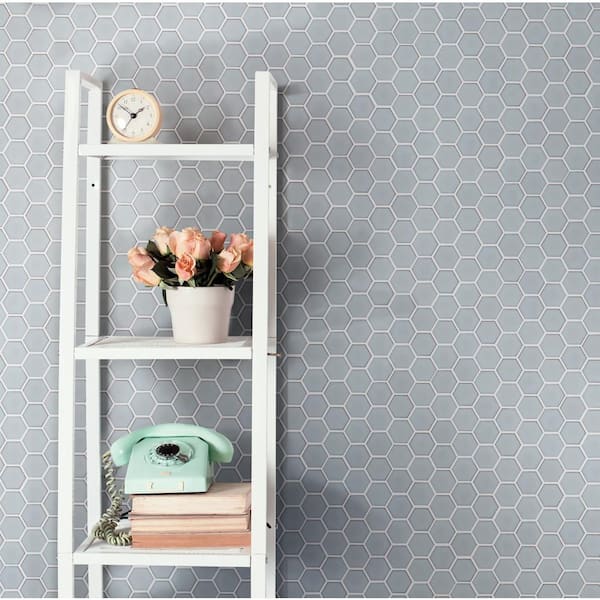 Hudson Due 2" Hex Silk White 10-7/8 in. x 12-5/8 in. Porcelain Mosaic Tile (9.7 sq. ft./Case)