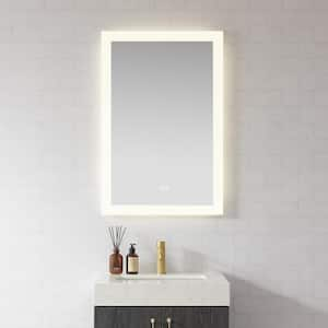 Beijing 24 in. W x 40 in. H Rectangular Acrylic Frameless LED Wall Bathroom Vanity Mirror in White