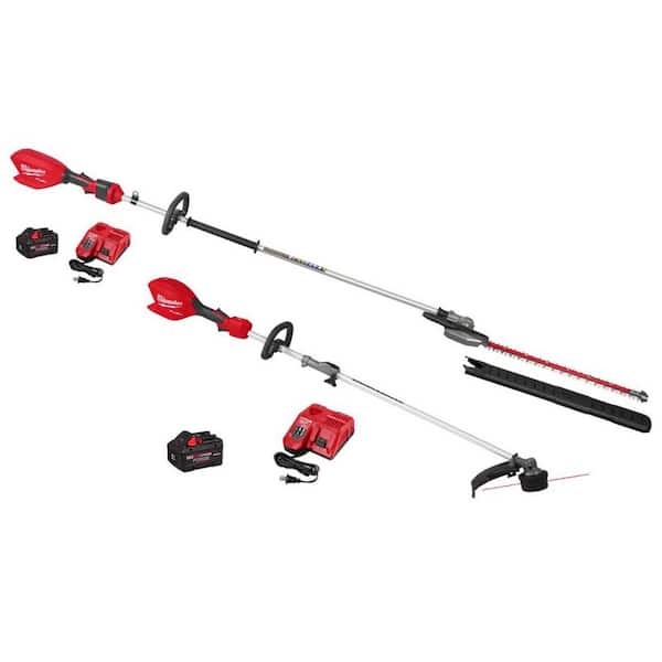 M18 FUEL 18V 24 in. Brushless Cordless Battery Extended Pole Articulating Hedge Trimmer Kit w/ M18 FUEL String Trimmer