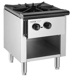 Commercial Gas Stove 24 in. 1 Freestanding Commercial Double Oven Gas Range with Steam Oven in Silver Propane