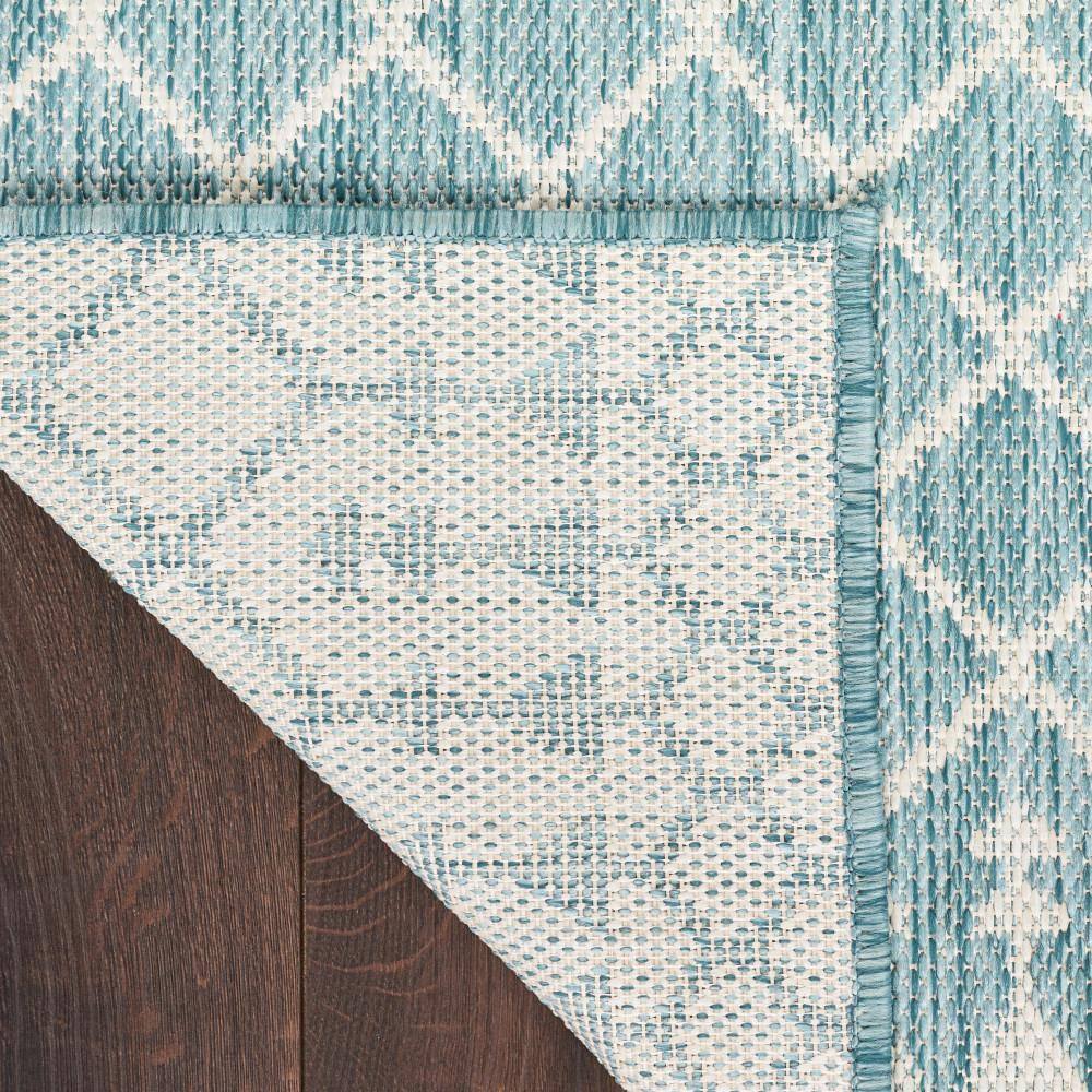 Aqua Moroccan Trellis Flatweave Synthetic 5' x 7' Area Rug