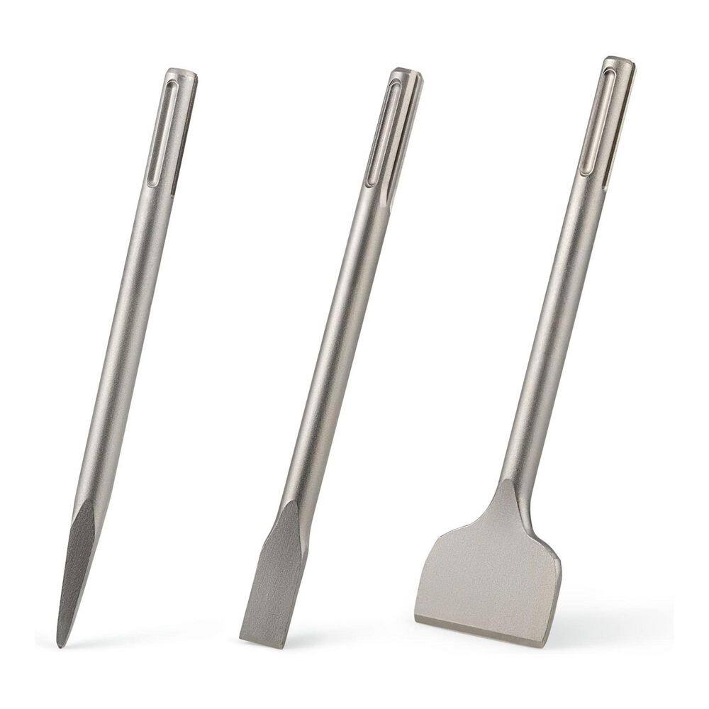 12 in. Bar 3-Piece Chisel Set with SDS Max Shank Nonslip Handle for Concrete Stone Brick Demolition Removal price history on PriceWatchPro