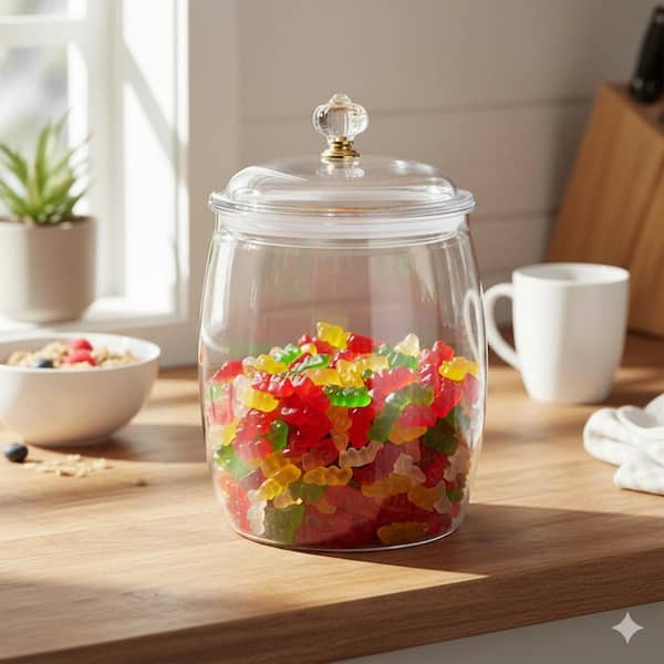 1 Piece Large Capacity Unbreakable Clear Plastic Jar with Lid Food Storage Multifunction Kitchen Container Set