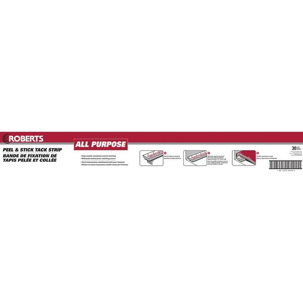 ROBERTS 7/8 in. x 4 ft. Smooth Edge Peel and Stick Carpet Tack