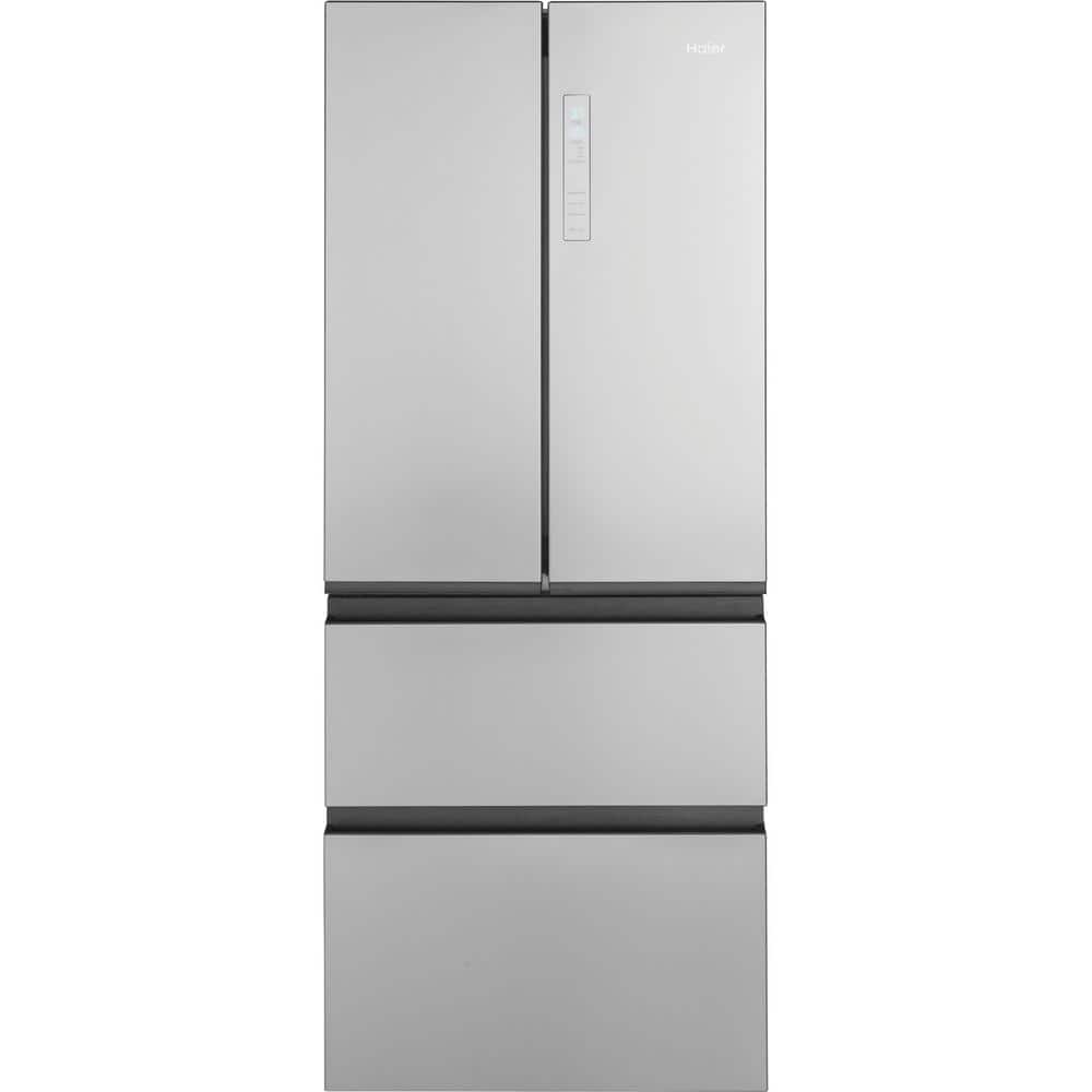 Haier 14.5 cu. ft. French Door Refrigerator in Fingerprint Resistant Stainless Steel, QJS15HYRFS The Home Depot