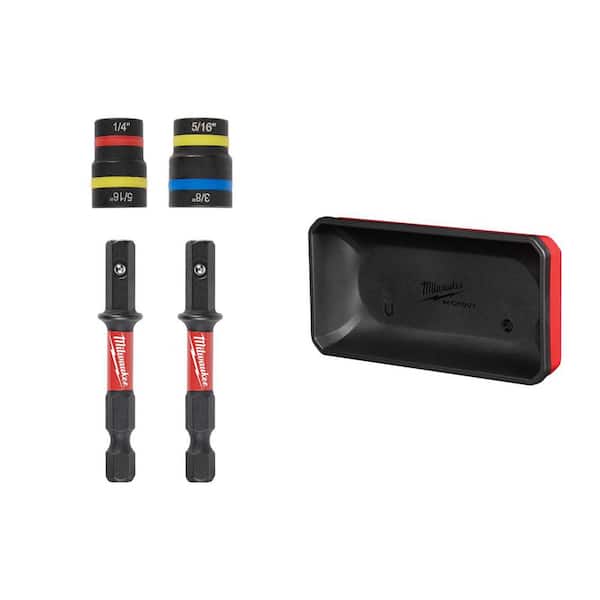 SHOCKWAVE Impact-Duty Quik-Clear 2-In-1 Alloy Steel Magnetic Nut Driver Set (2-Piece) with PACKOUT Large Magnetic Bin