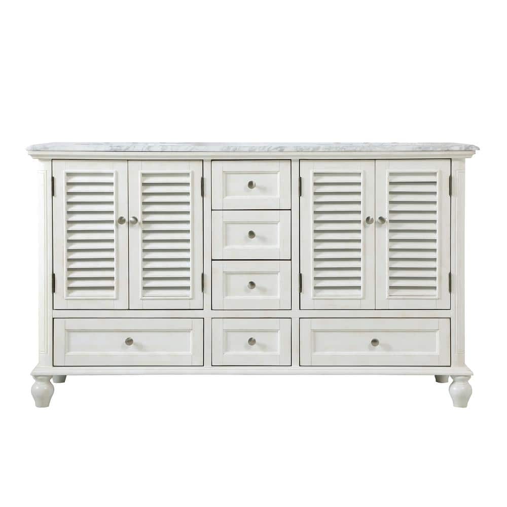 Timeless Home 60 in. W x 22 in. D x 35 in. H Double Bathroom Vanity in Anti