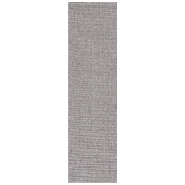 SAFAVIEH Sisal All-Weather Gray 2 ft. x 8 ft. Solid Woven Indoor/Outdoor Runner Rug
