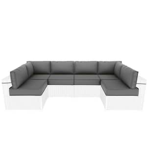 26 in. x 26 in. x 5 in. (14-Piece) Deep Seating Outdoor Sectional Cushion Grey