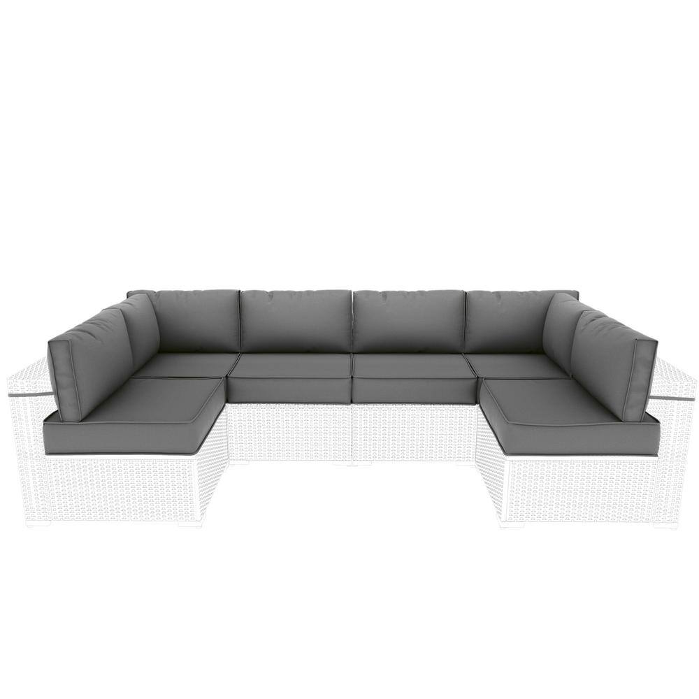 14-Piece Outdoor Sectional Cushion Replacement Set, 26 x 26 x 5 in. Deep Seat Patio Cushions Grey price history on PriceWatchPro