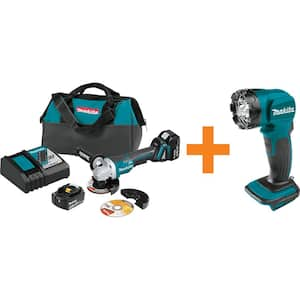 18V LXT Brushless 4-1/2 in./5 in. Paddle Switch Cut-Off/Angle Grinder Kit with bonus 18V LXT L.E.D. Flashlight