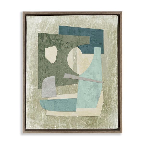 Stupell Industries Neutral Shapes Arranged by Suzanne Nicoll Brown Floater Frame Abstract Graphic Art Print 21 in. x 17 in.