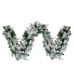 9 ft. x 10 in. Pre-lit LED Flocked Winfield Fir Artificial Christmas Garland with Clear Lights