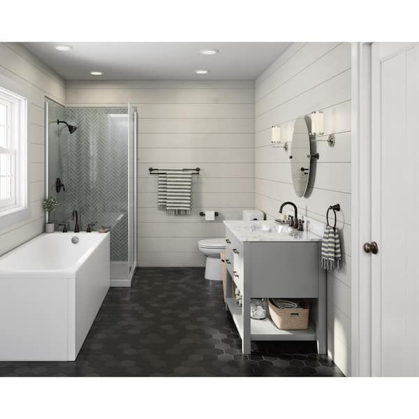 NearMoon Bathroom Towel Bar, Bath Accessories Premium Thicken Stainless Steel Square Shower Towel Rack for Bathroom, Towel Holder Wall M